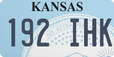 KS license plate 192IHK