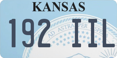 KS license plate 192IIL