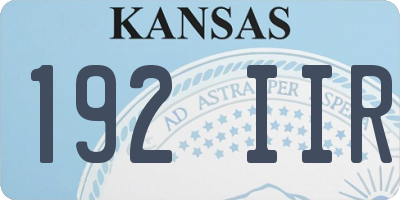 KS license plate 192IIR