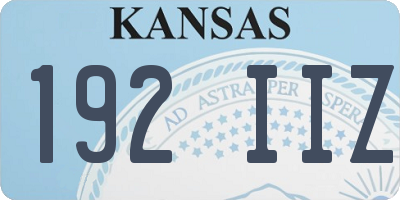 KS license plate 192IIZ