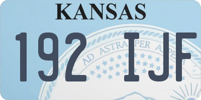 KS license plate 192IJF