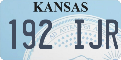 KS license plate 192IJR