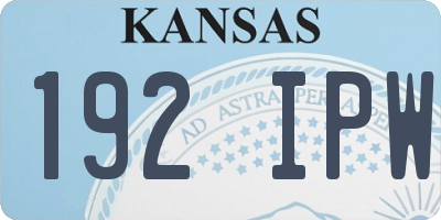 KS license plate 192IPW