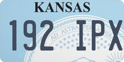 KS license plate 192IPX