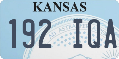 KS license plate 192IQA