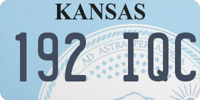 KS license plate 192IQC