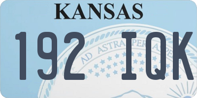 KS license plate 192IQK