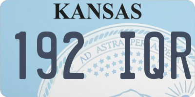 KS license plate 192IQR