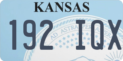 KS license plate 192IQX