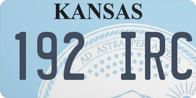 KS license plate 192IRC