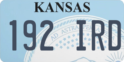 KS license plate 192IRD