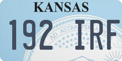 KS license plate 192IRF