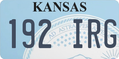 KS license plate 192IRG