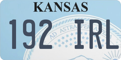 KS license plate 192IRL