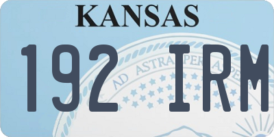 KS license plate 192IRM