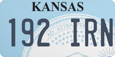 KS license plate 192IRN
