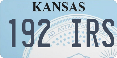 KS license plate 192IRS