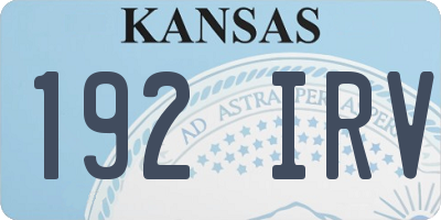 KS license plate 192IRV