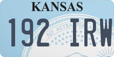KS license plate 192IRW