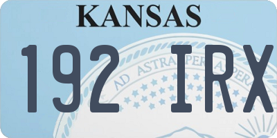 KS license plate 192IRX