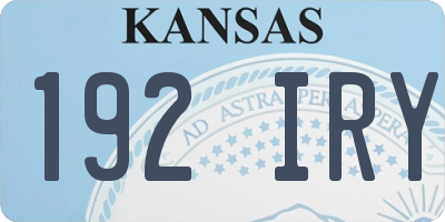 KS license plate 192IRY