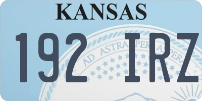 KS license plate 192IRZ