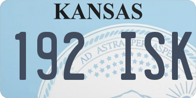 KS license plate 192ISK