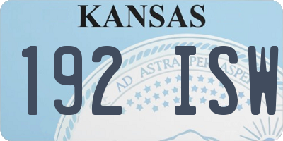 KS license plate 192ISW