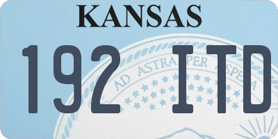 KS license plate 192ITD