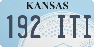 KS license plate 192ITI