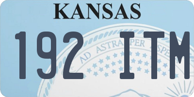 KS license plate 192ITM