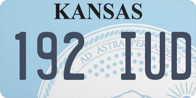 KS license plate 192IUD