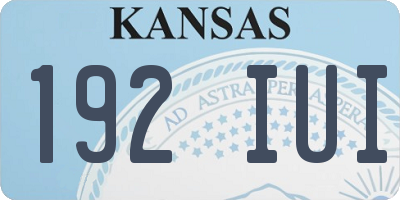 KS license plate 192IUI