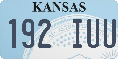KS license plate 192IUU