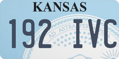 KS license plate 192IVC