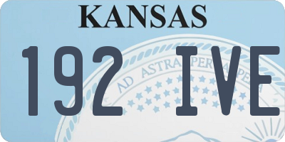 KS license plate 192IVE