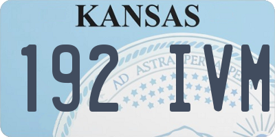 KS license plate 192IVM