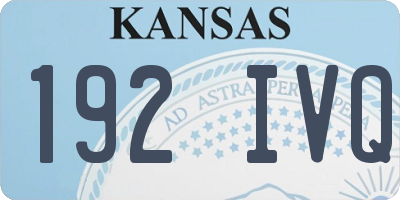 KS license plate 192IVQ