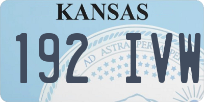 KS license plate 192IVW