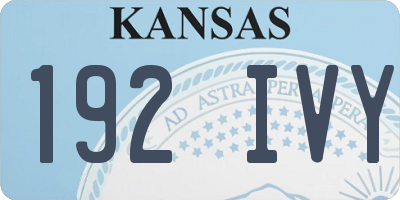 KS license plate 192IVY