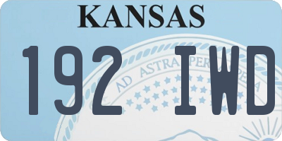 KS license plate 192IWD