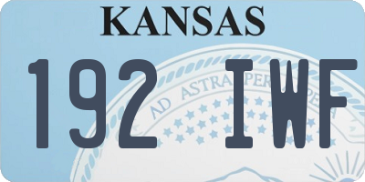 KS license plate 192IWF