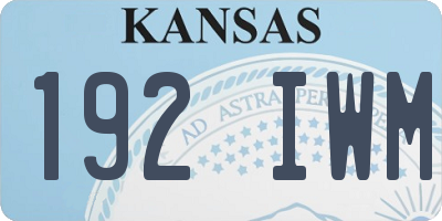 KS license plate 192IWM