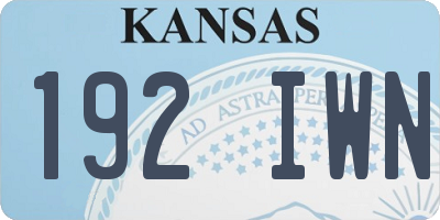 KS license plate 192IWN