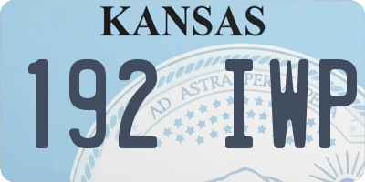 KS license plate 192IWP