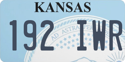KS license plate 192IWR
