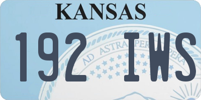 KS license plate 192IWS