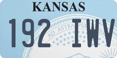KS license plate 192IWV