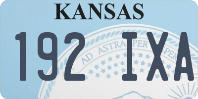 KS license plate 192IXA