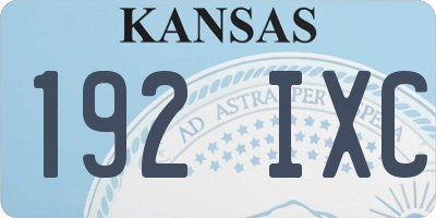 KS license plate 192IXC